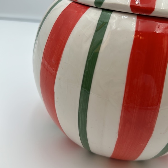 Round Stripped Cookie Jar Canster Decor - Picture 11 of 16